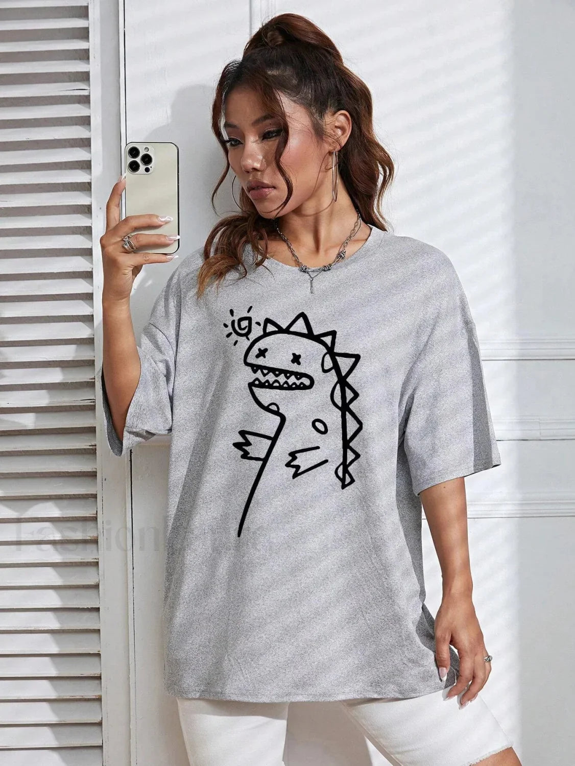 Cute Dinosaurs Printing Casual Street T-Shirt