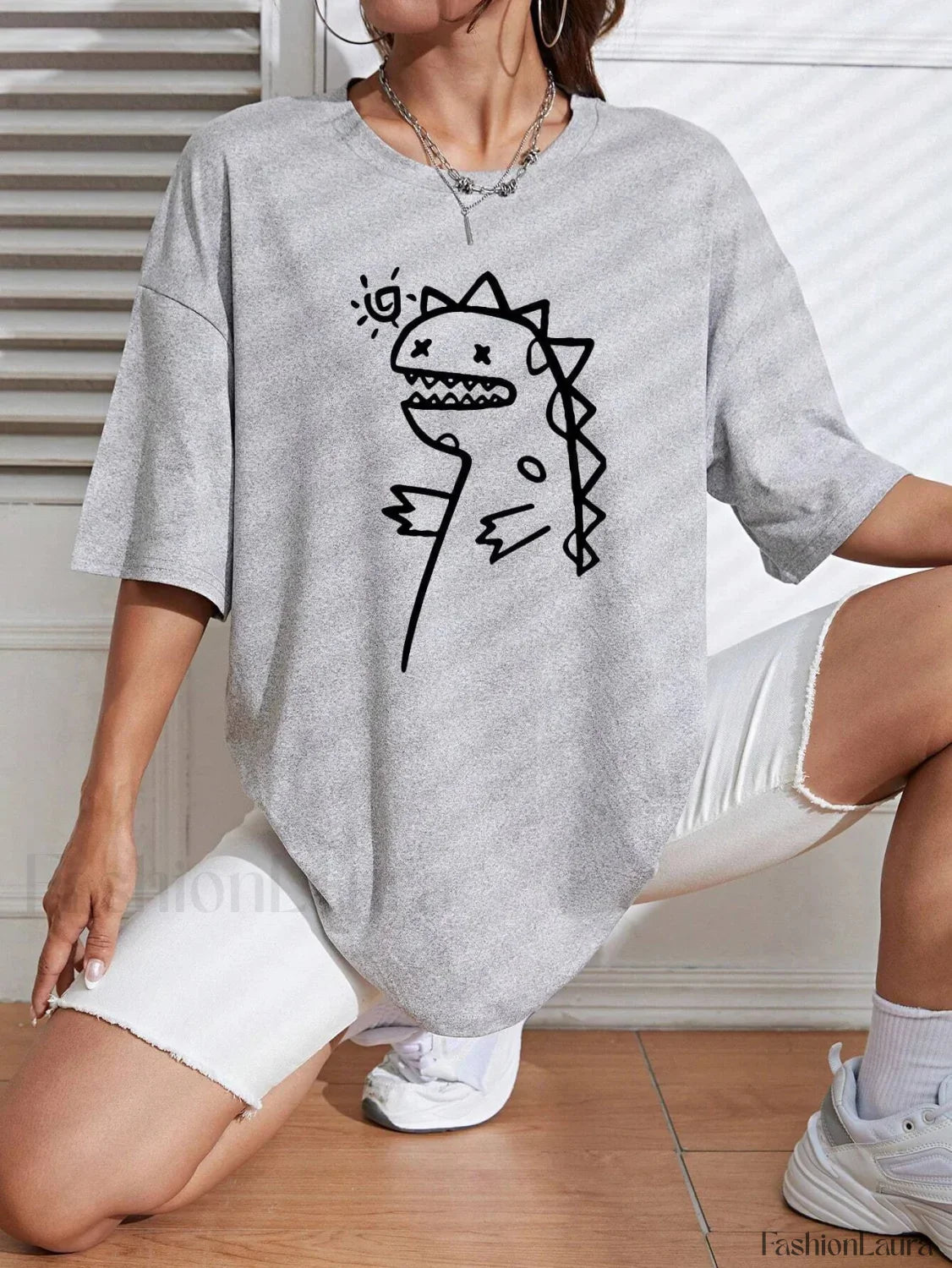 Cute Dinosaurs Printing Casual Street T-Shirt