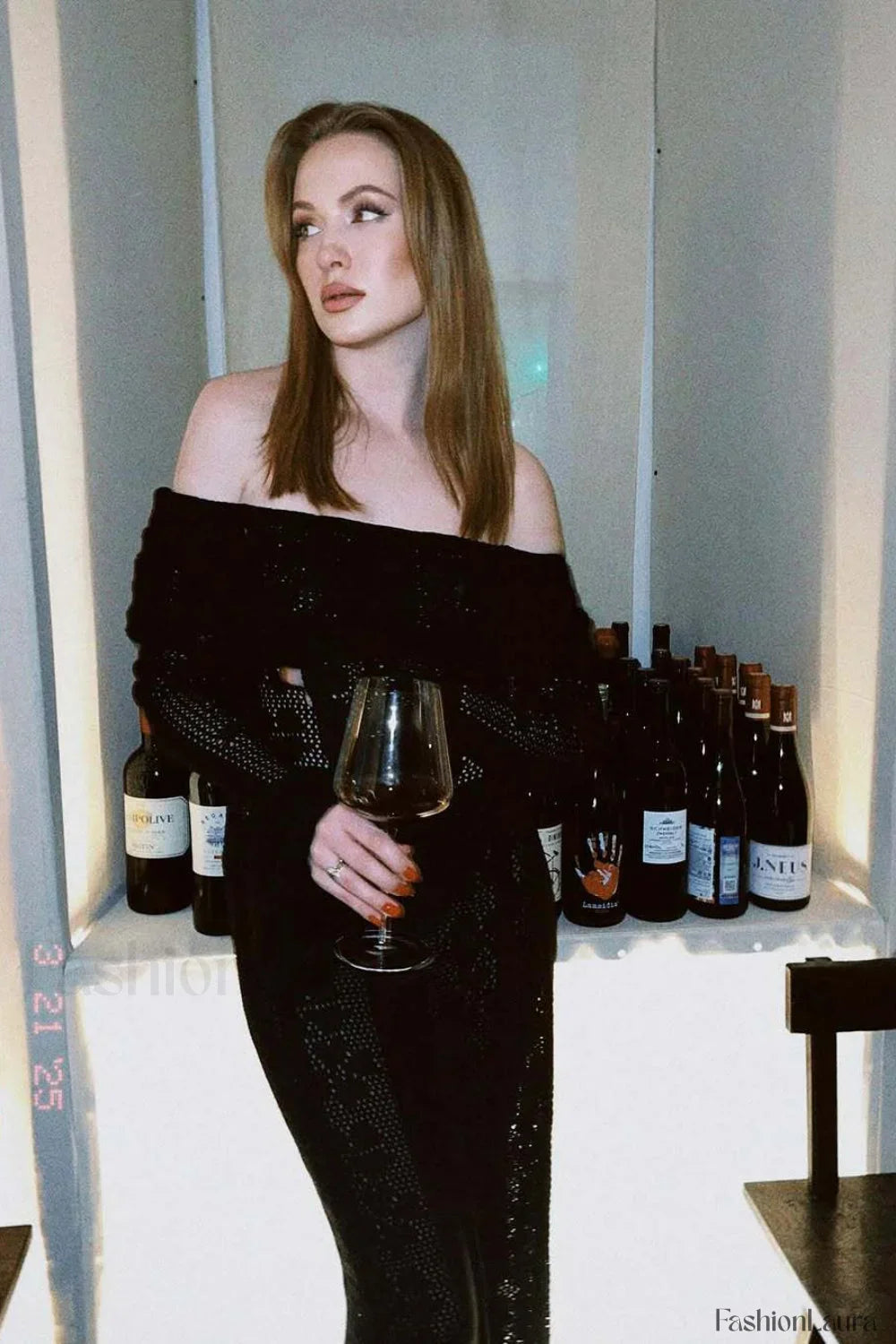 Cutout Off-Shoulder Crochet Knit Bodycon Maxi Dress