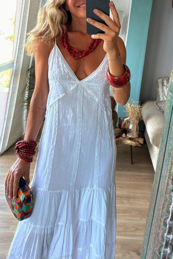 Yolanda Elevated White Resort Dress From Sicily Chic Silhouette Collection
