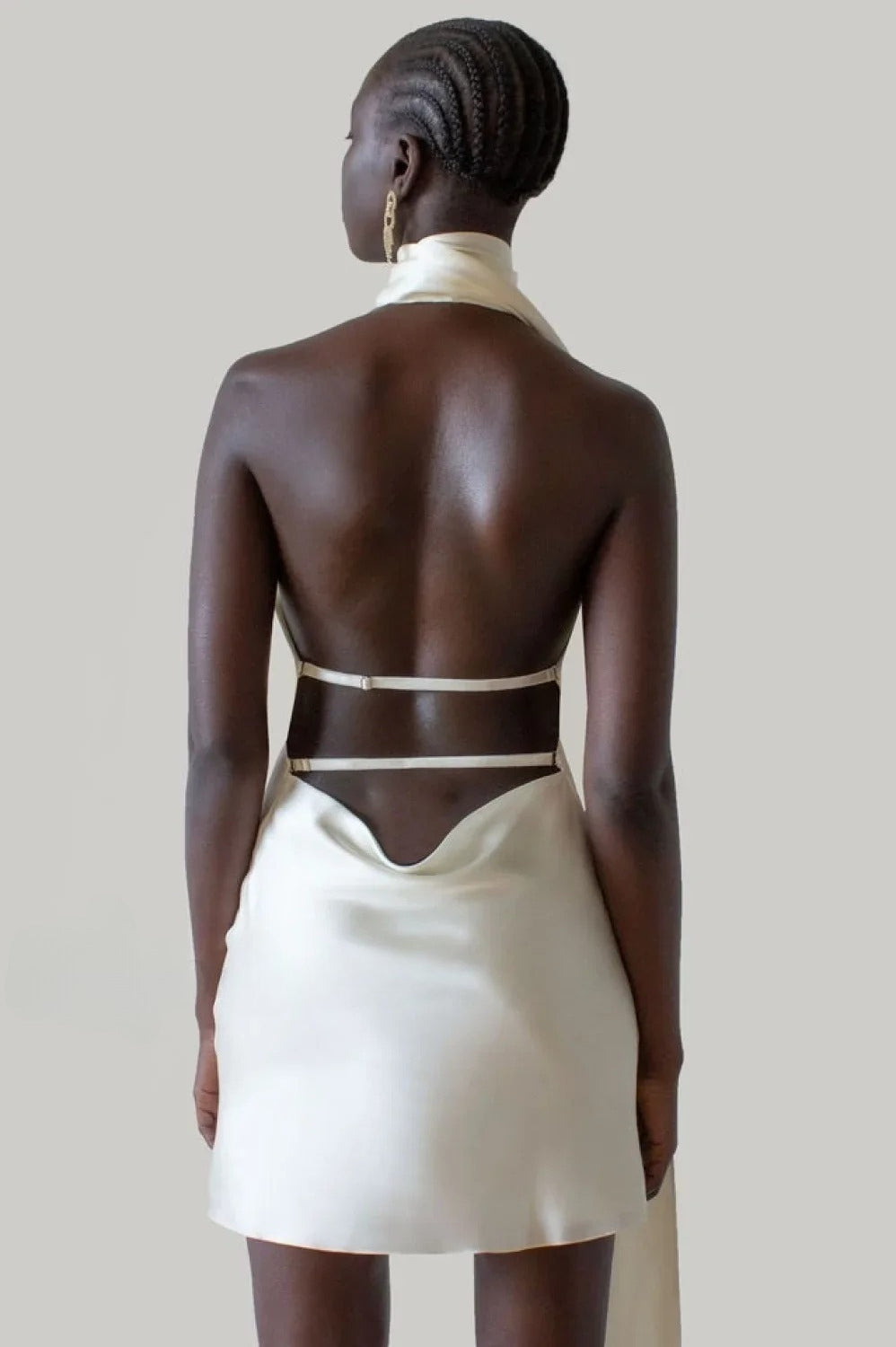 Astrella Neck Wrap Charming Midi ALine Dress