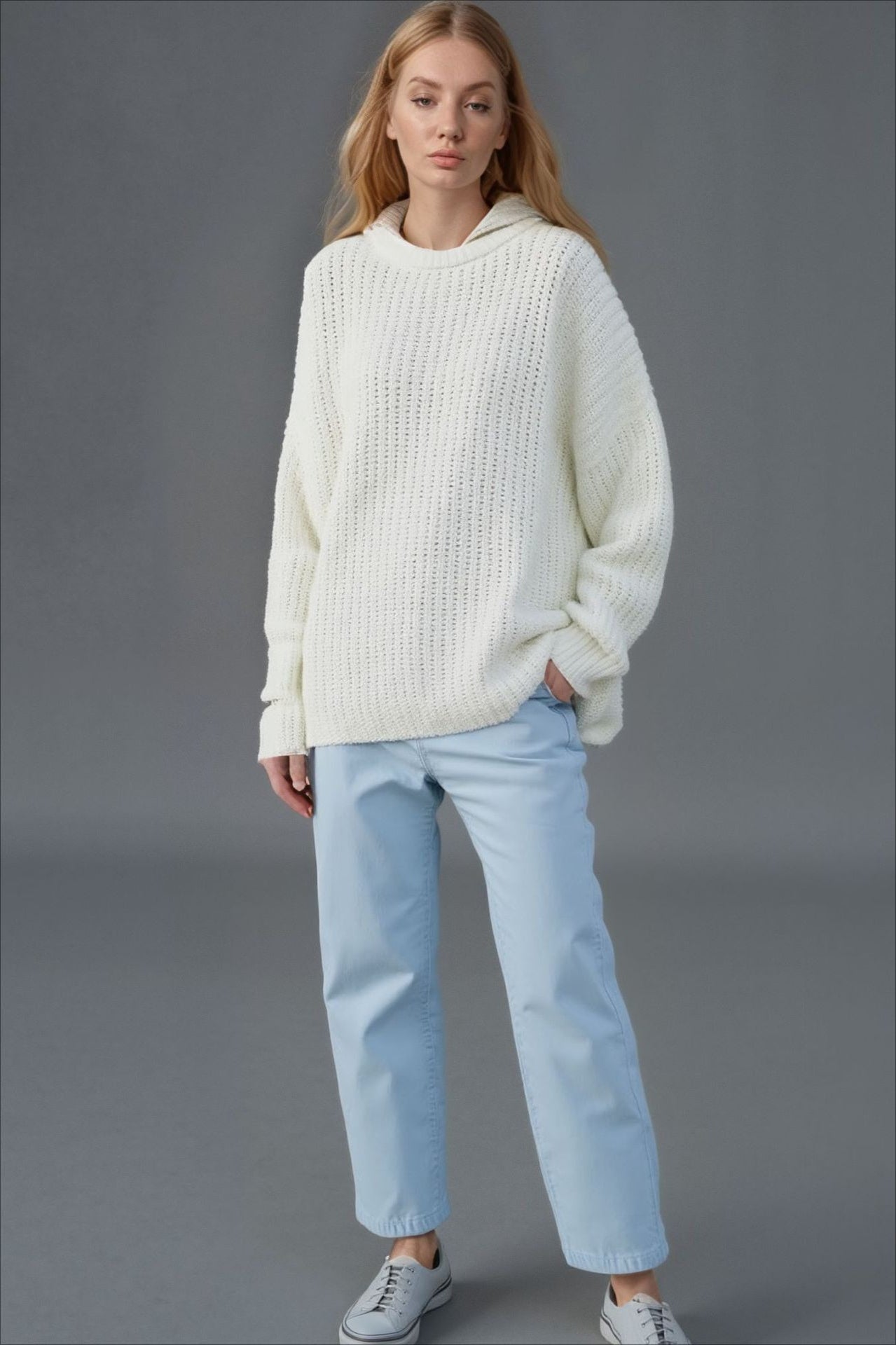 Casual Crewneck Lantern Sleeve Sweater
