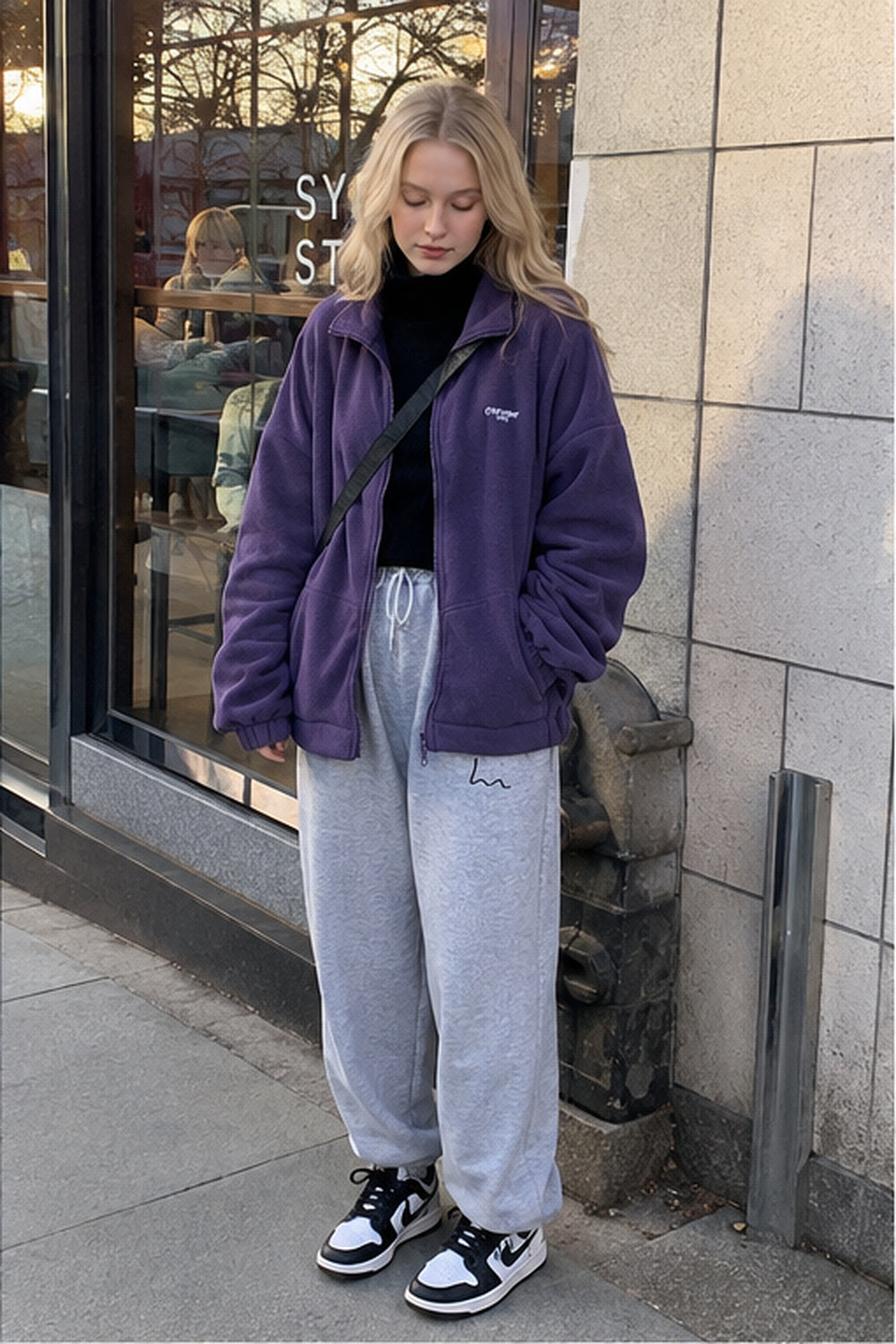 Zip Front Fleece Long Sleeve Oversized Pocket Jacket 9