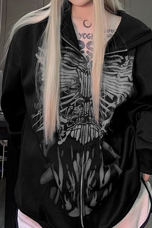 Dark Graphic Colorblock Hoodie