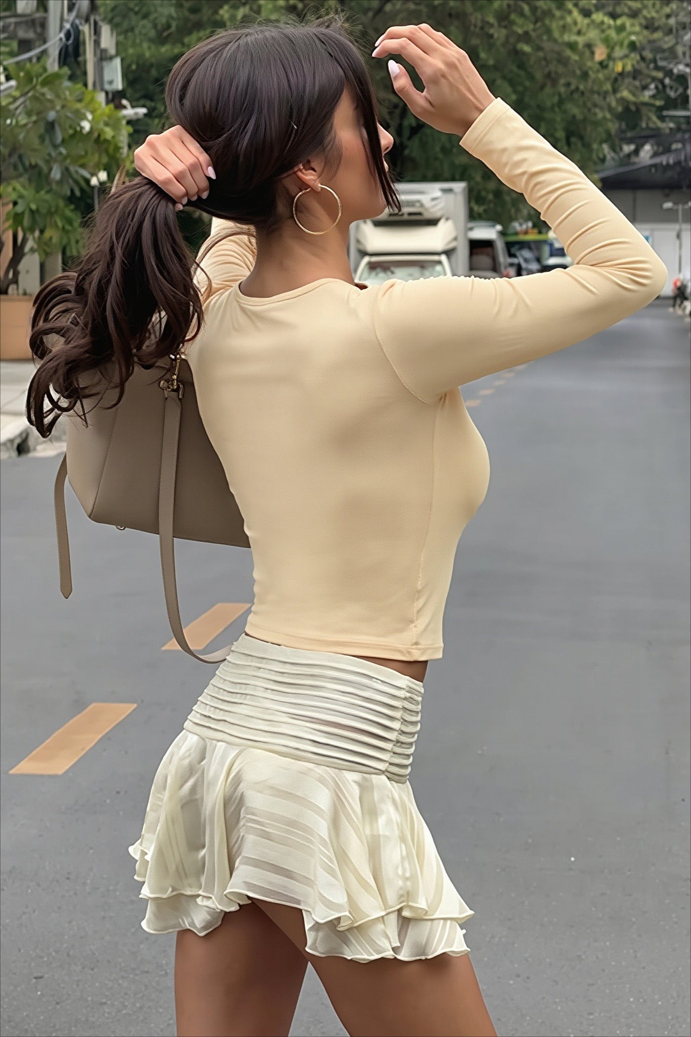 Deep V-Neck Crop Top