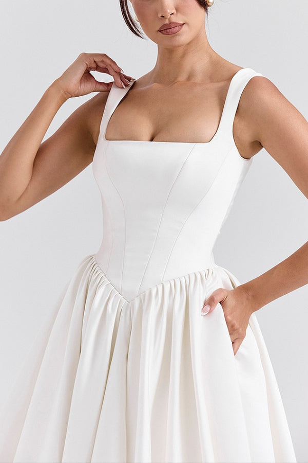 Mesh Scoop Neck Long Sleeve Keyhole Midi Dress