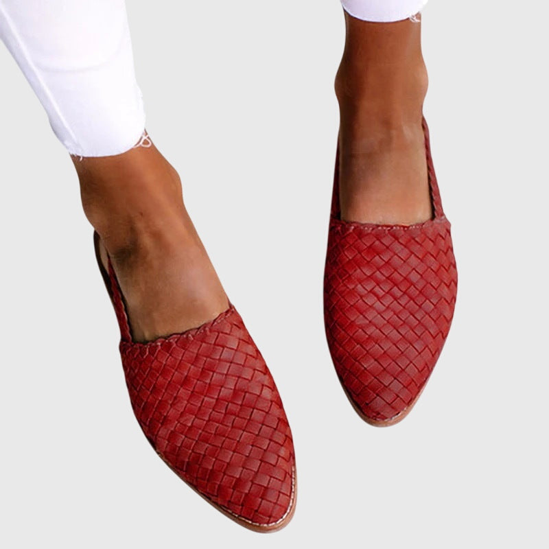 Woven Pointed Toe Slip On Flats 2
