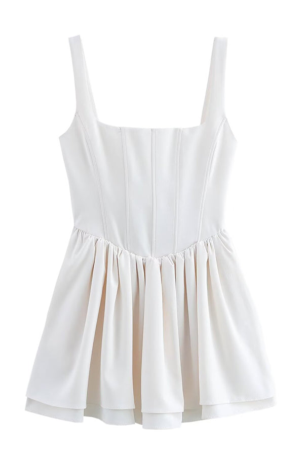 Solid Velvet Square Neck Slim Fit Mini Dress - View 17