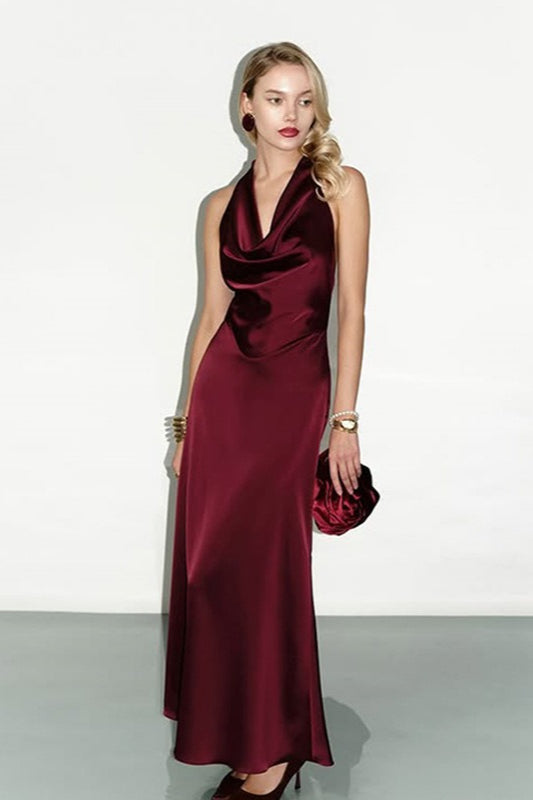 Backless Satin Dress