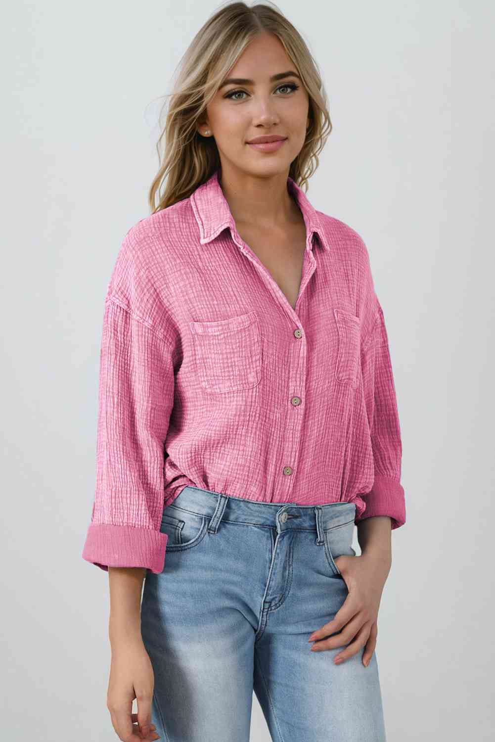 Blouse Textured With Buttons