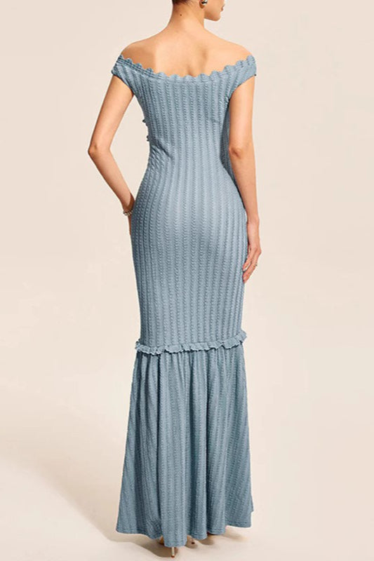 VNeck Backless Fitted Knit Sweater Dress