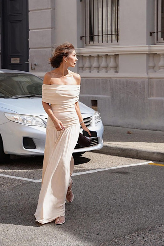 Off-the-Shoulder Ruched Dress