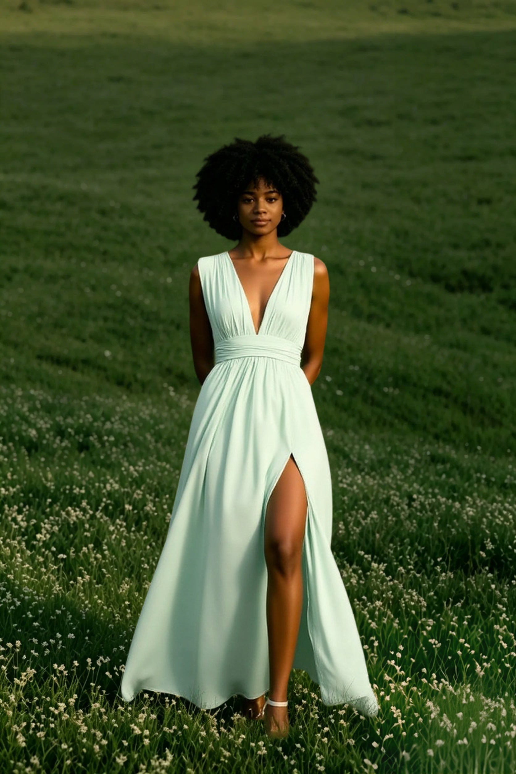 Deep V-Neck Dress