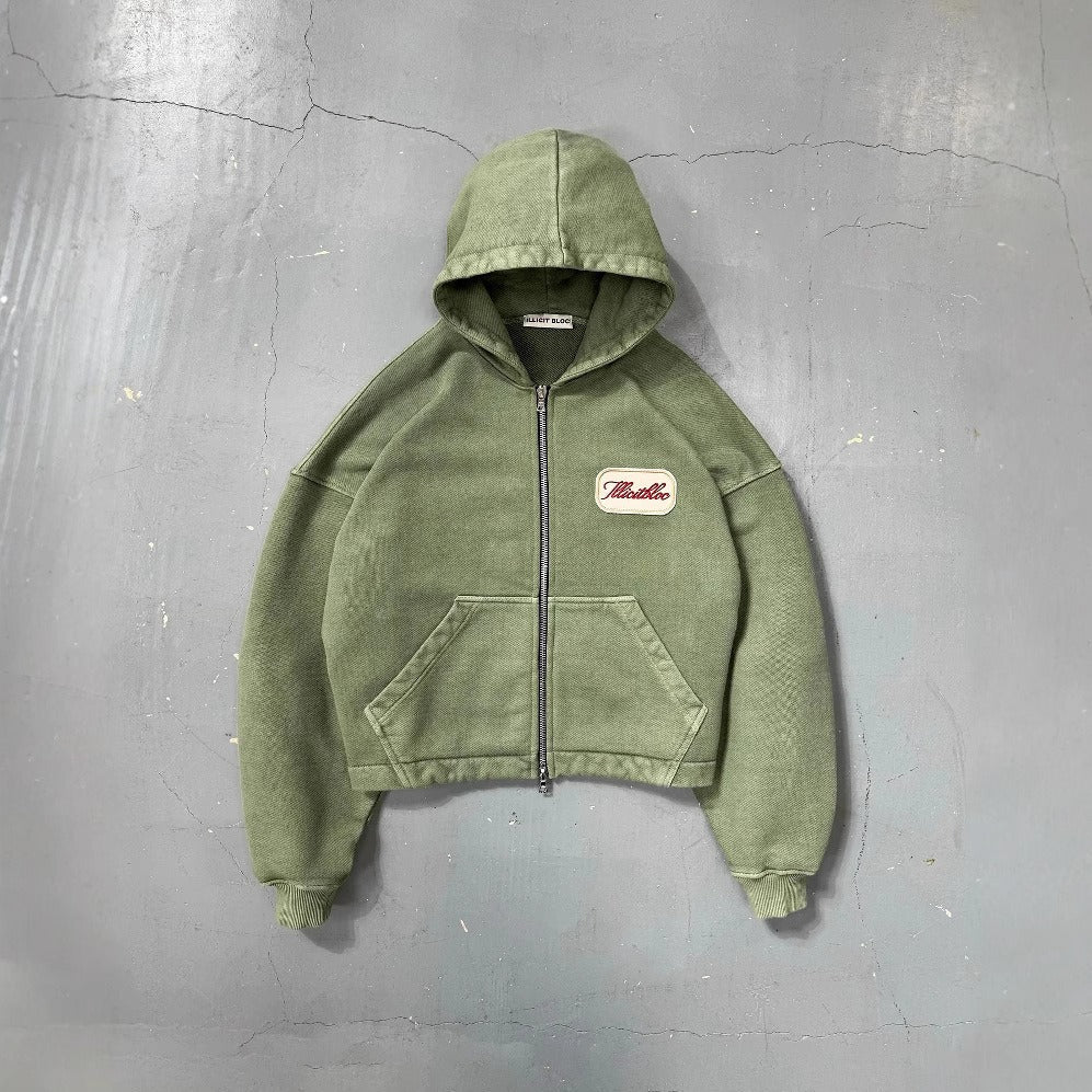 Embroidered Patch Loose Hoodie