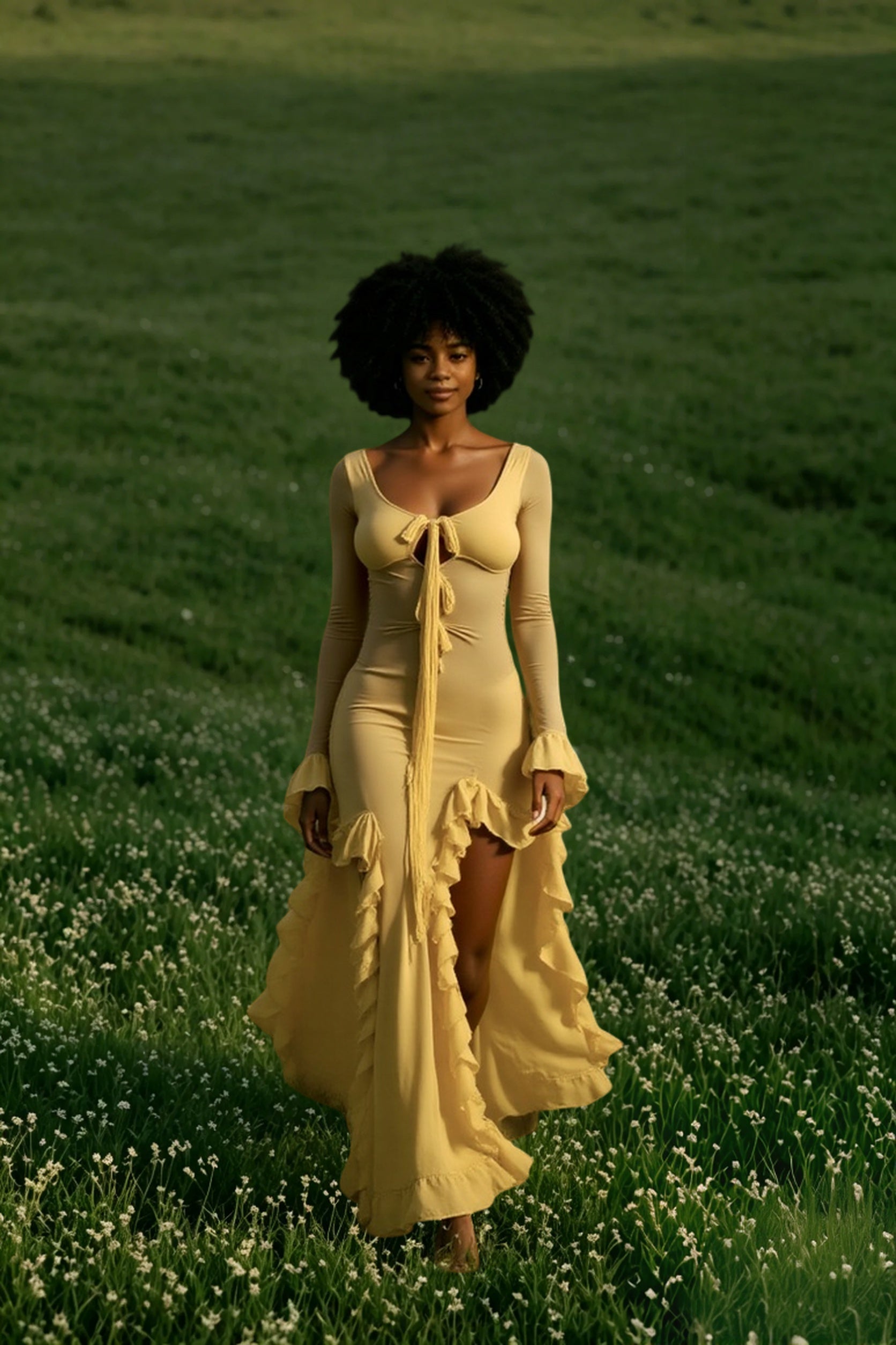 Deep V-Neck Maxi Dress