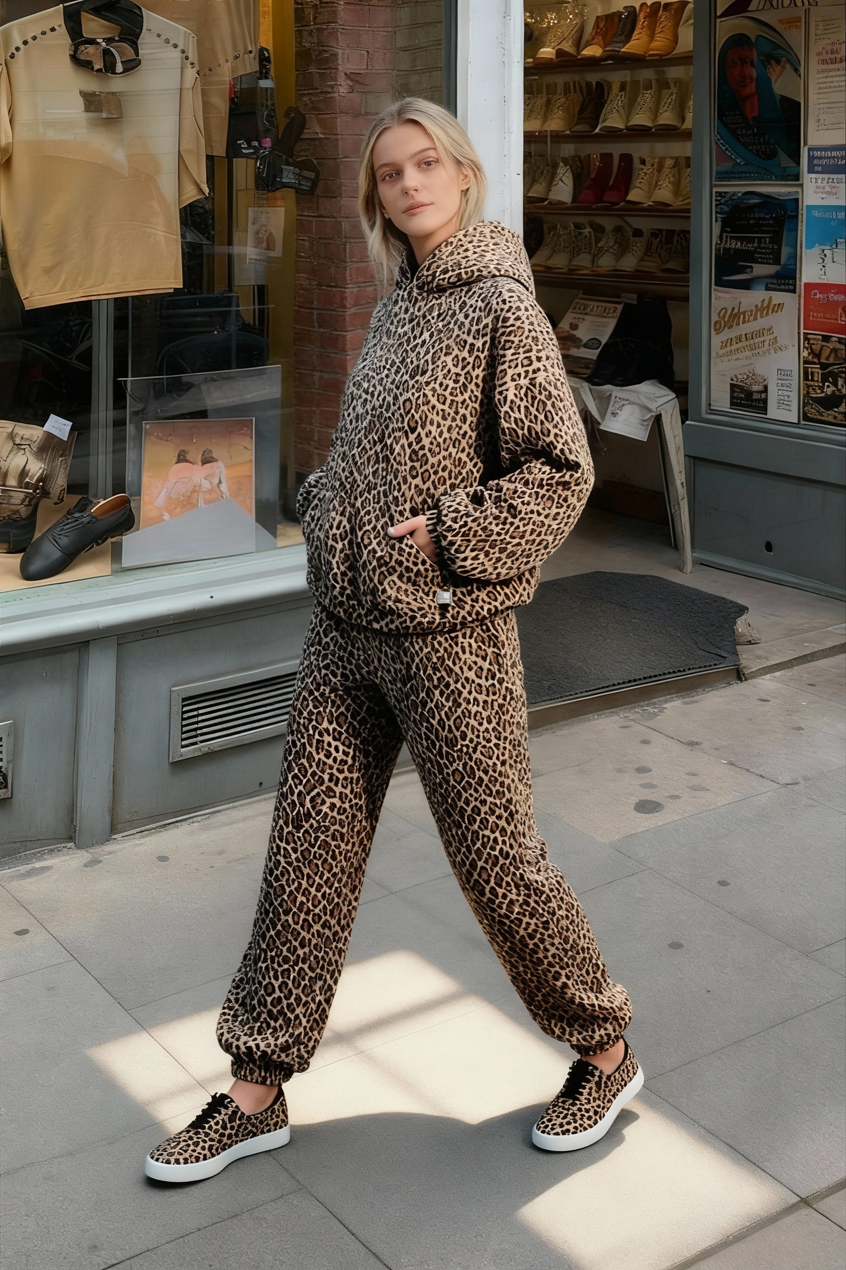 Y2K Leopard Print HipHop Hoodie