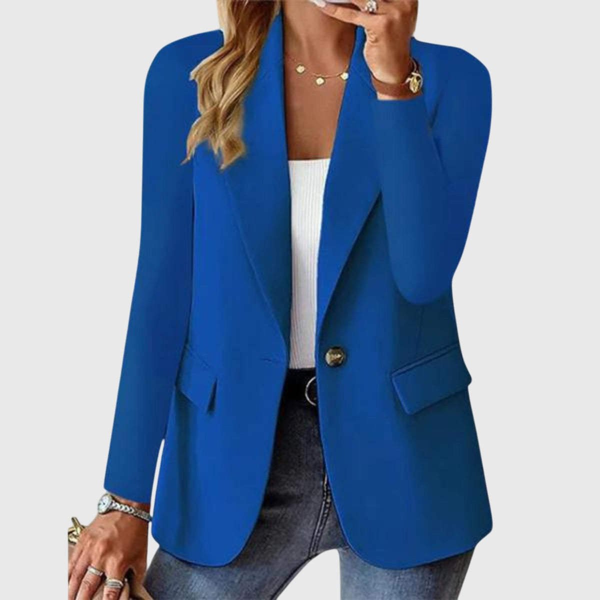 Notch Lapel Single Button Tailored Blazer