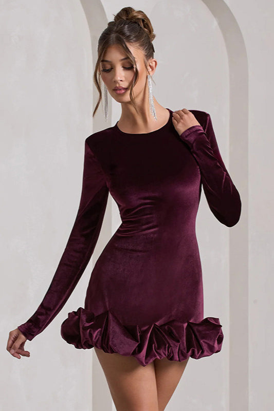 Crew Velvet Neck Ruched Midi Dress