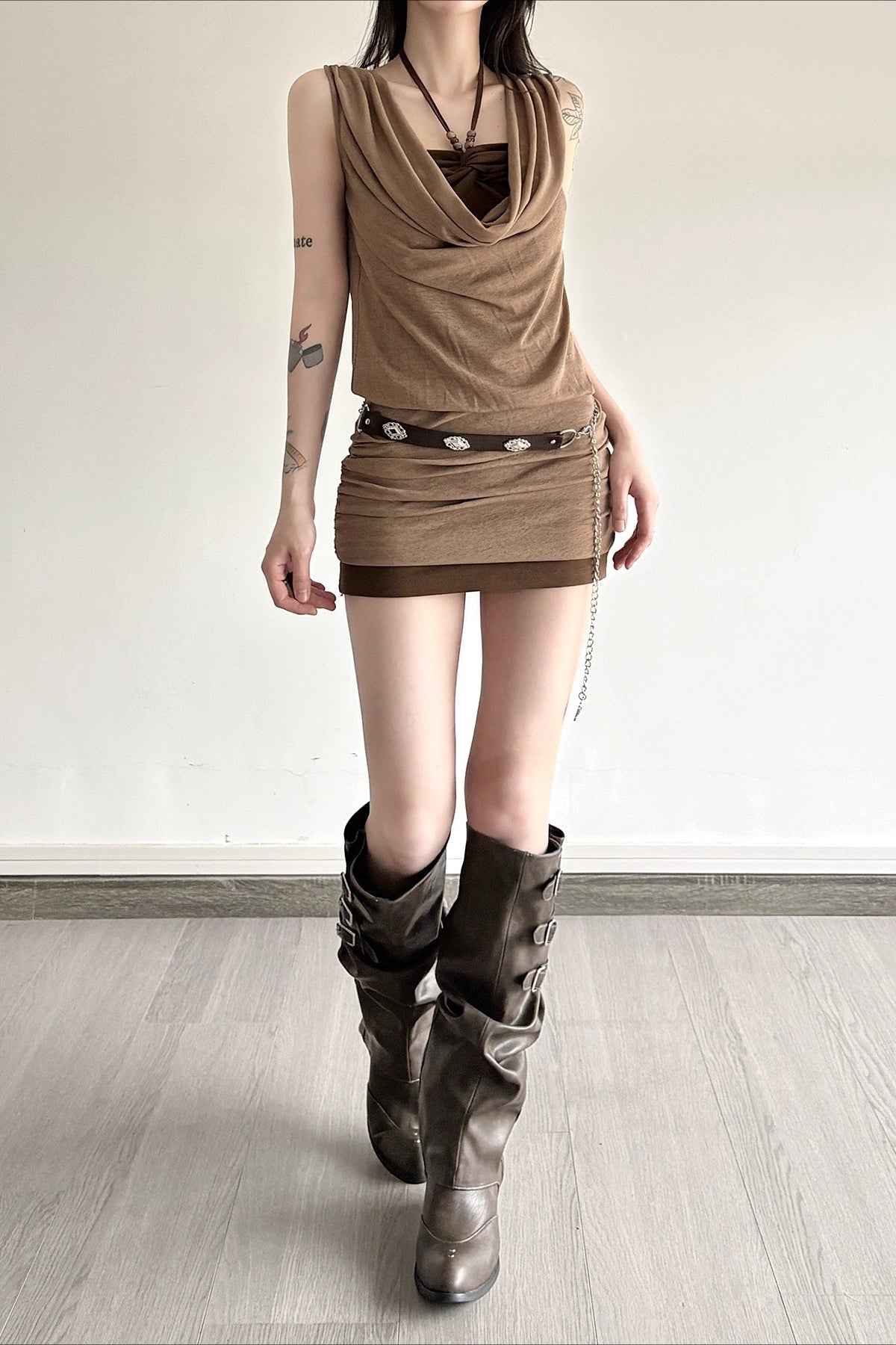 V-Neck Sleeveless Bodycon Mini Dress 3