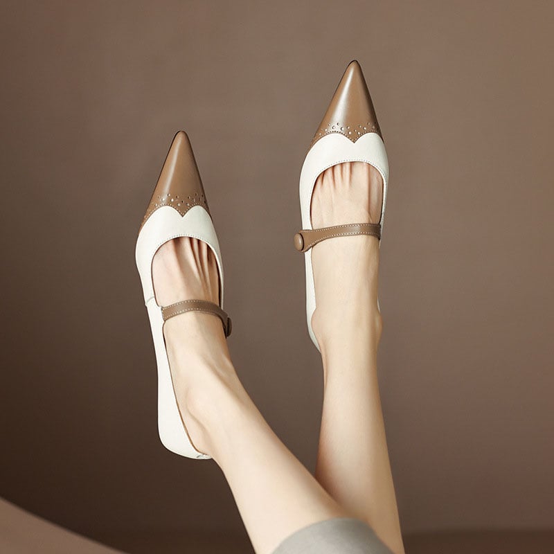 Dandra Pointy Toe Kitten Heels Mary Jane Shoes