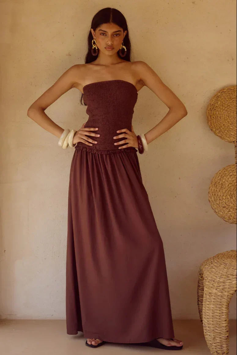 Fleur Shirred Maxi Dress