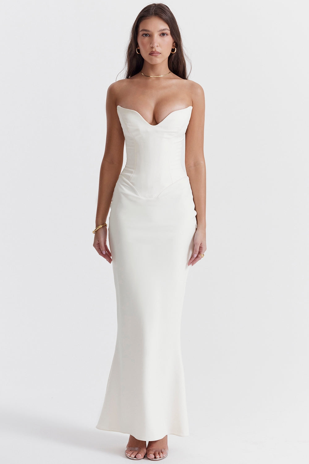Strapless Sweetheart Corset Bodice Mermaid Maxi Dress 3