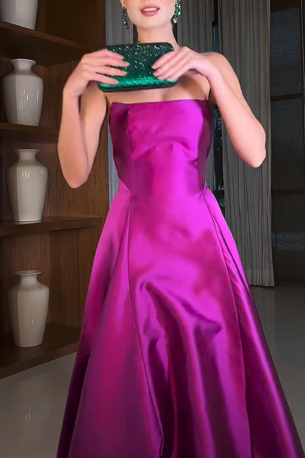 Cinderella's Dream Satin Square Off Shoulder Maxi Dress - View 5