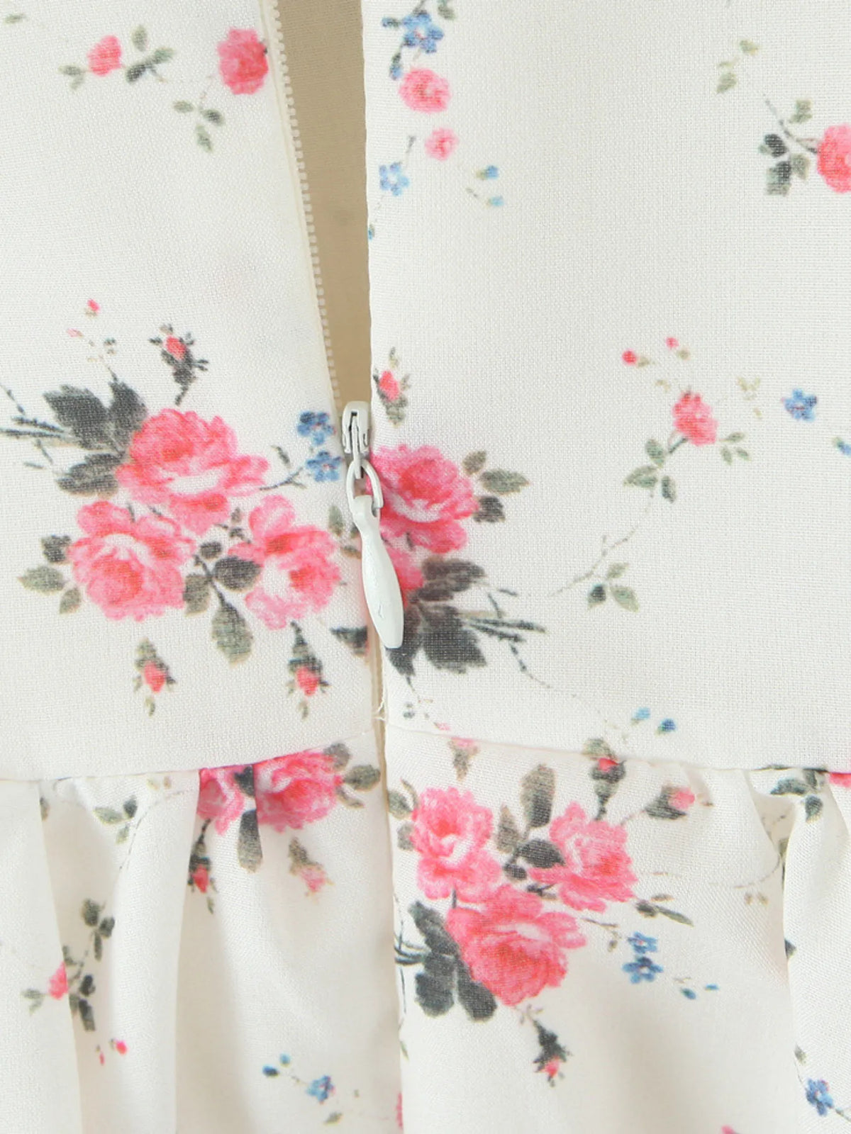 Ditsy Floral Off Shoulder Ruffle Lace Trim Bow Front Mini Dress 7