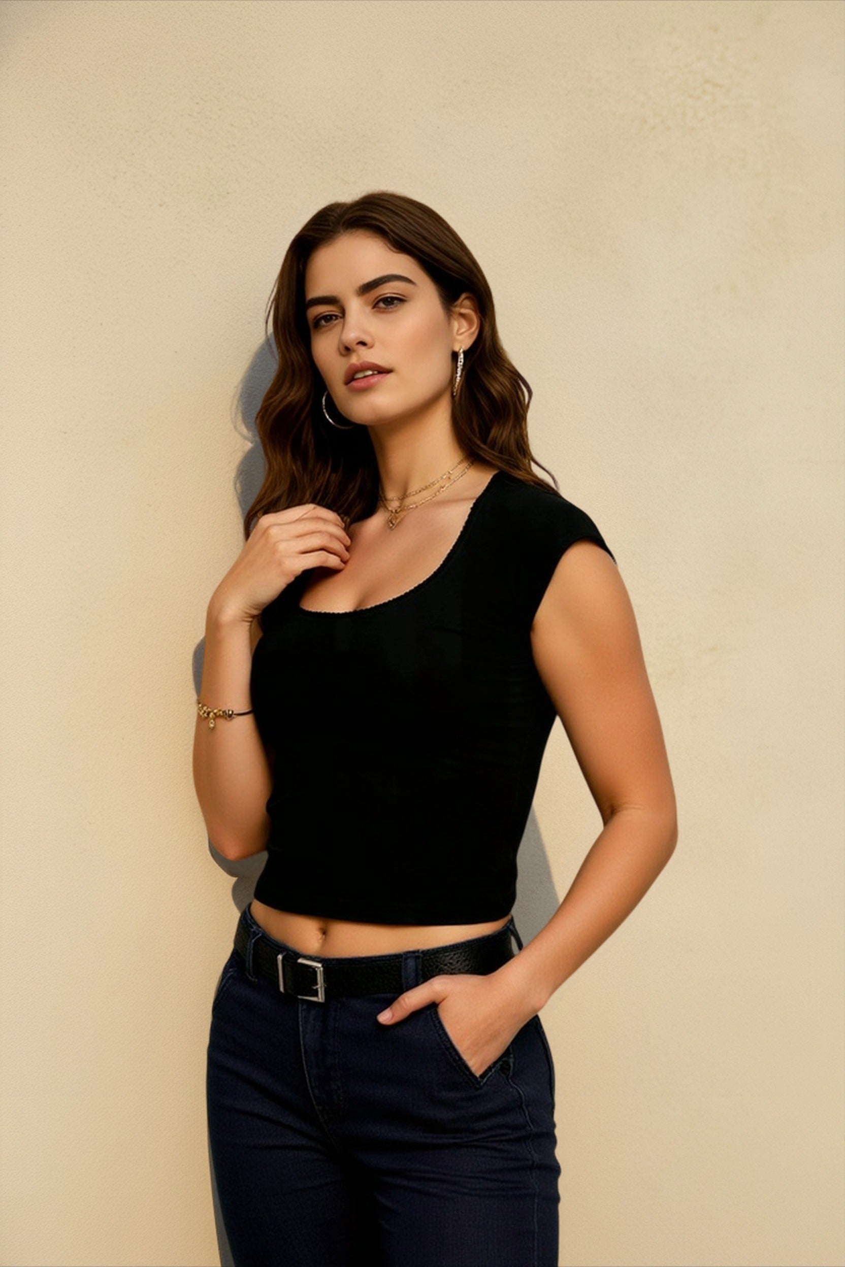 Square Neck Fitted Top