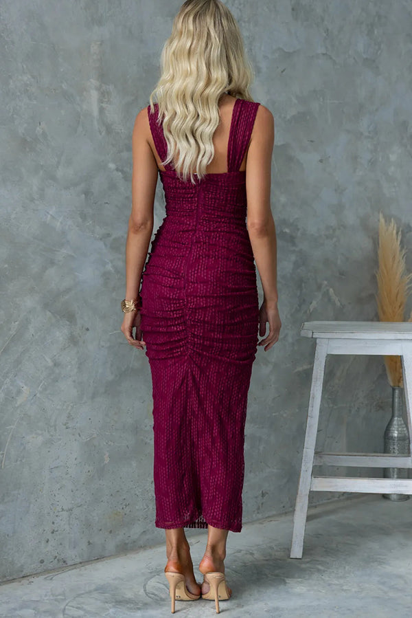 Manifesting You Mesh Ruched Detail Maxi Dress - View 24