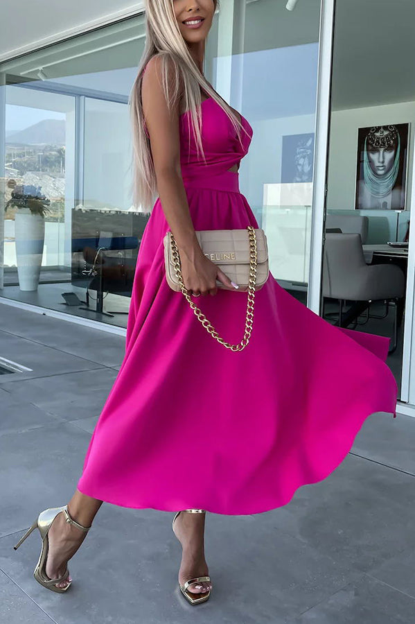 Effortless Genoveva Midi Dress with Cut Out Pockets Designer Edit