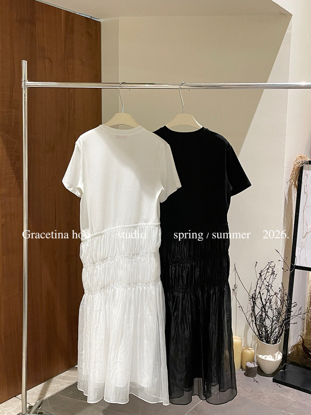 Short Sleeve Tiered Mesh A-Line Maxi Dress 13