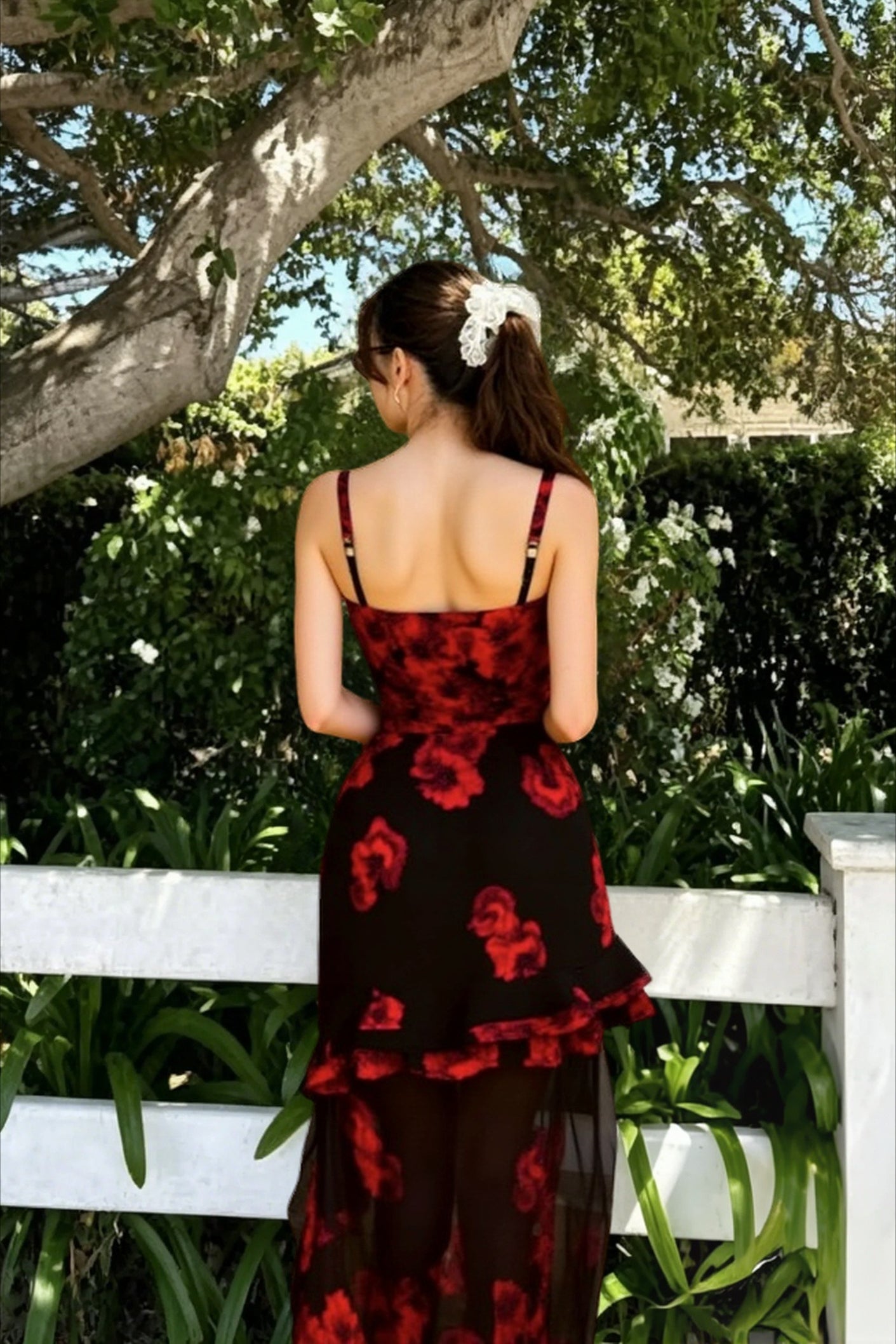 Ruched Floral Dress