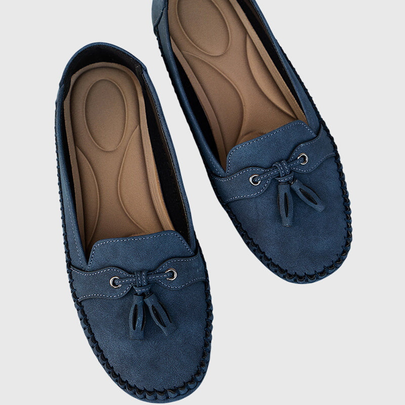Round Toe Tassel Slip On Moccasin Flats