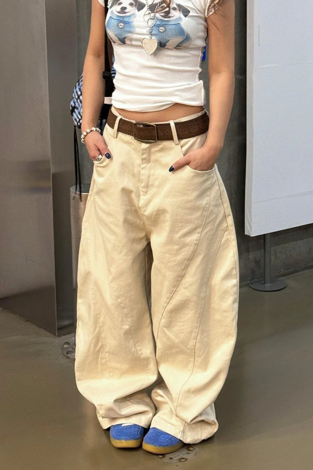 Vintage Washed Embroidered Denim Jeans