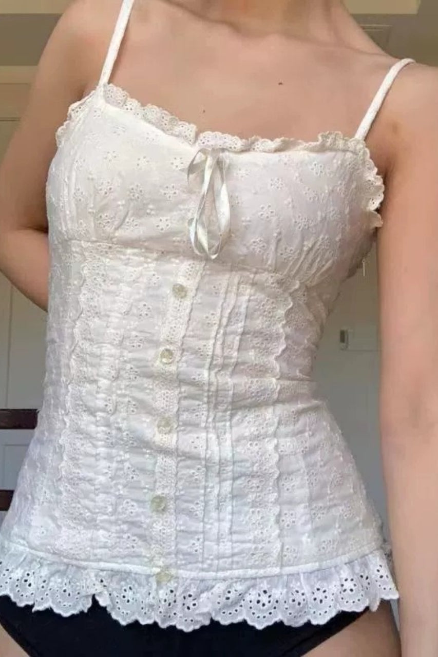 Solid Color Ruched Waist Cami Top