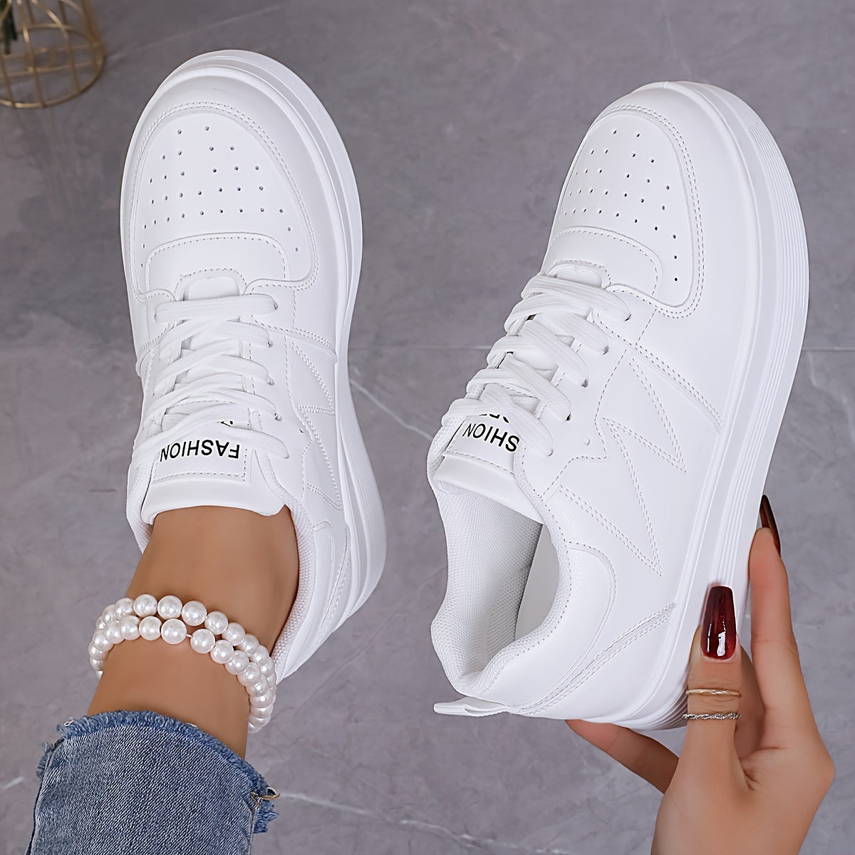 Lace Up Chunky Platform Low Top Sneakers