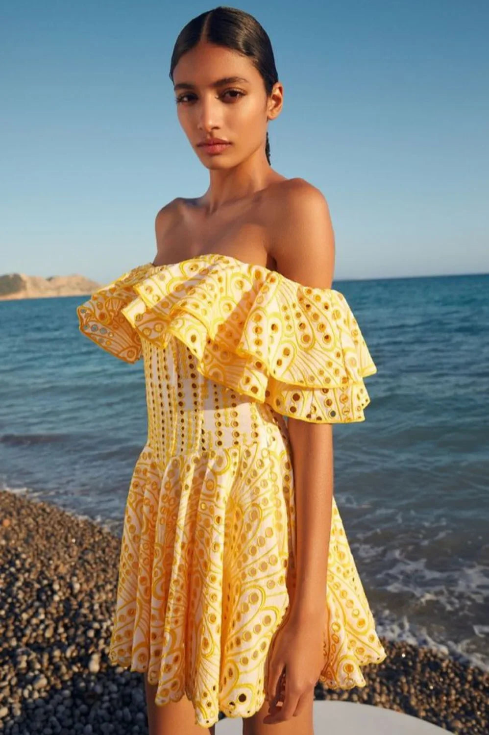 Dahlia Elegant Short Dress S / Yellow