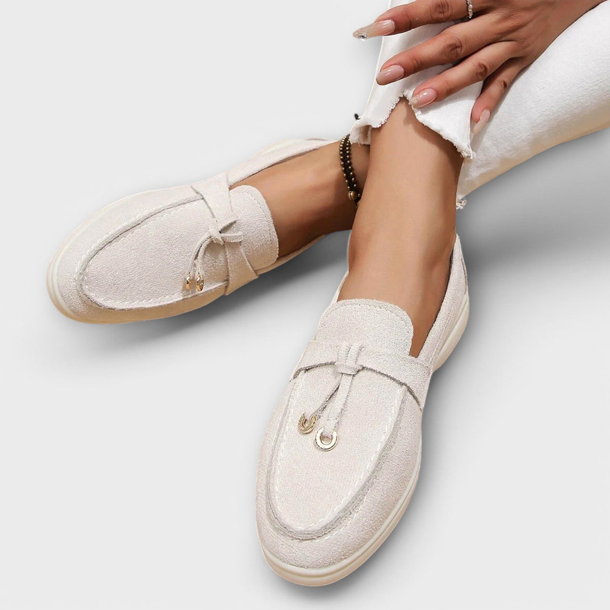 Suede Look Tassel Slip On Flat Loafers