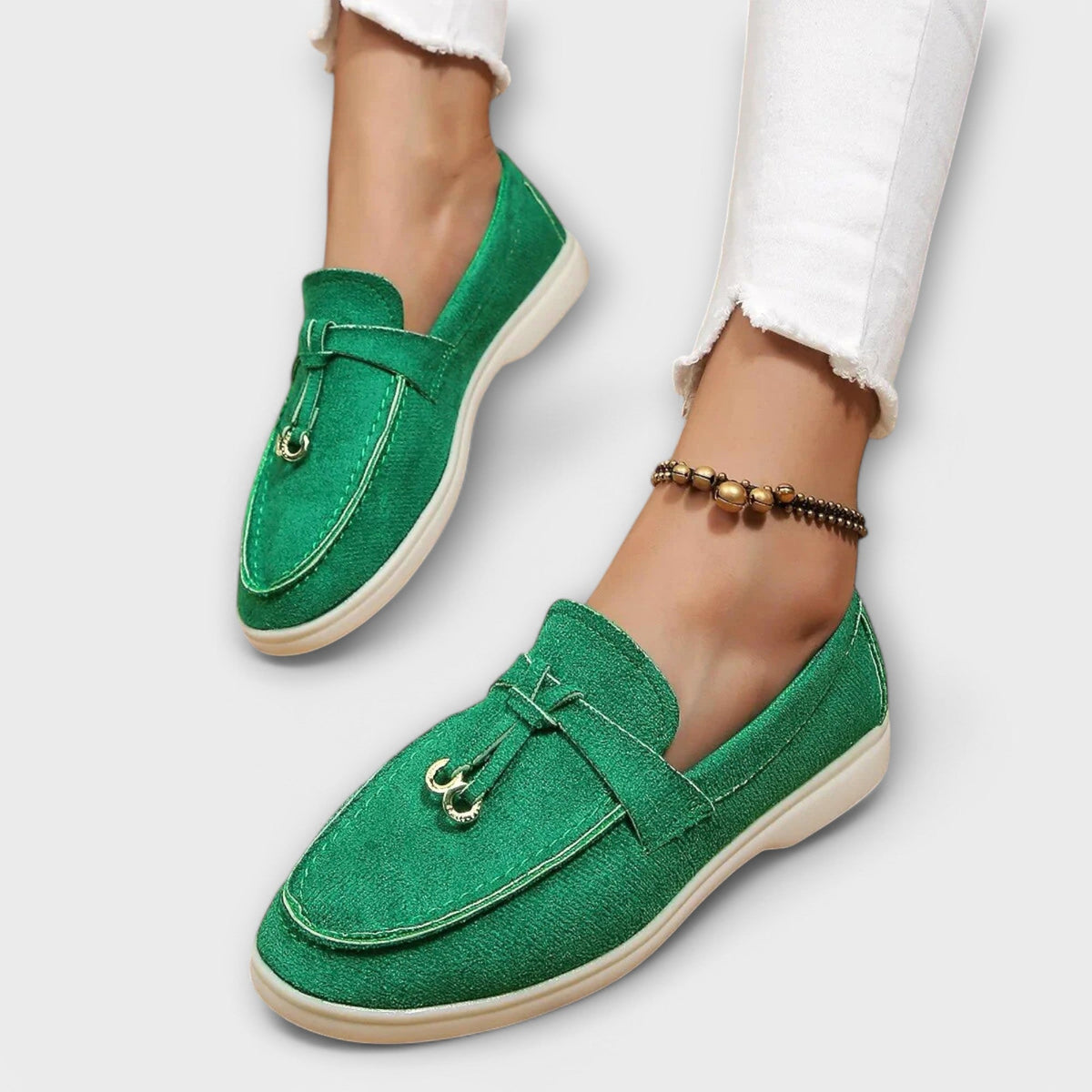 Suede Look Tassel Slip On Flat Loafers