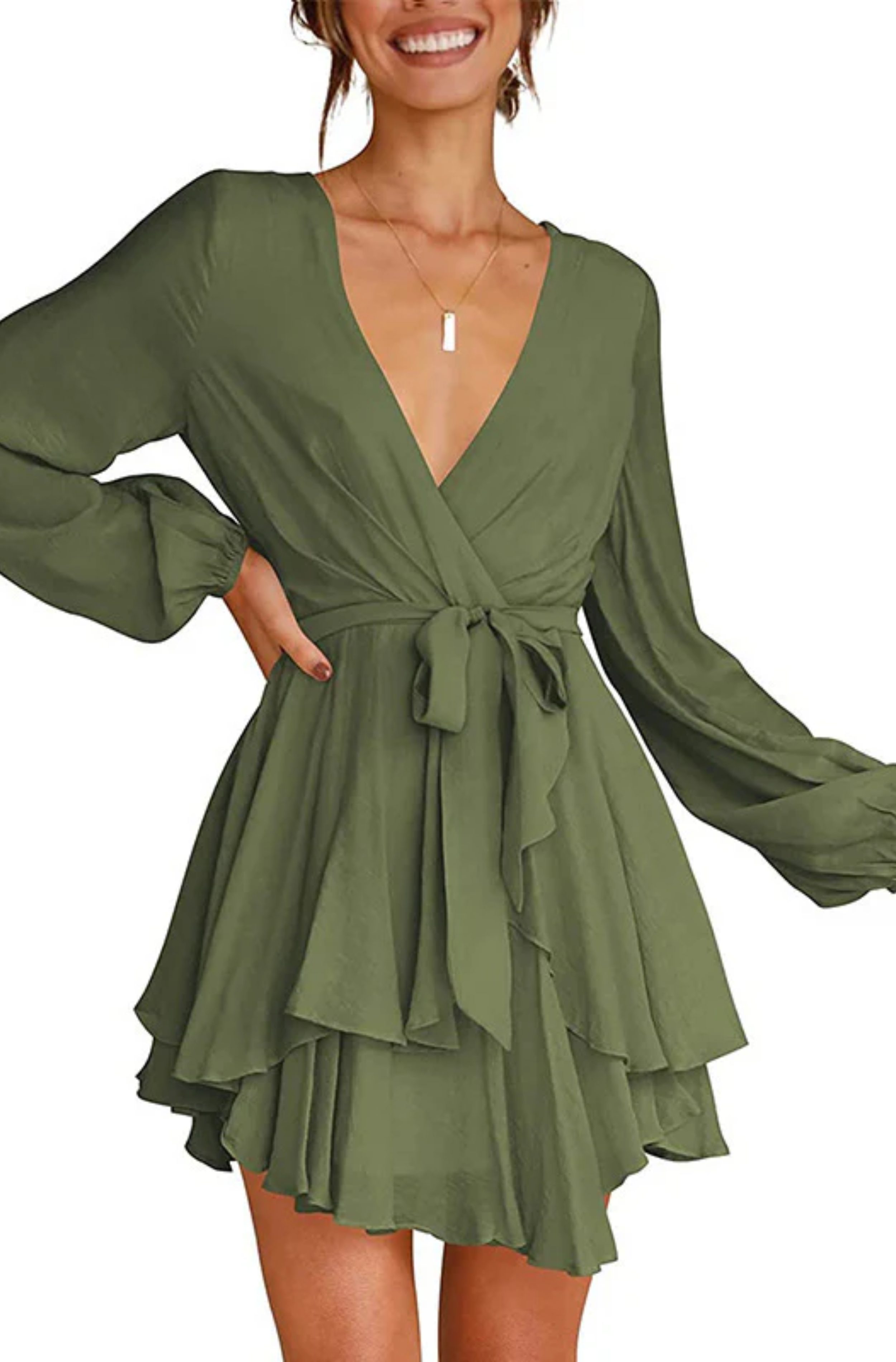 Johana Exclusive Summer Wrap Mini Dress Elevated Occasion Wear