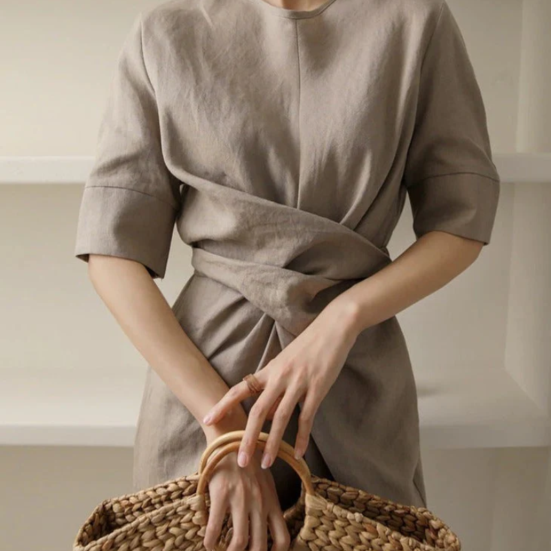 Zulema Statement Long Wrap Dress Midi Everyday Luxe Edit