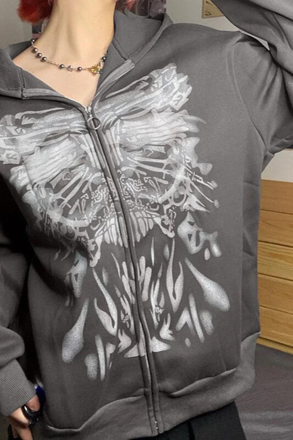 Dark Aesthetic Color Block Hoodie