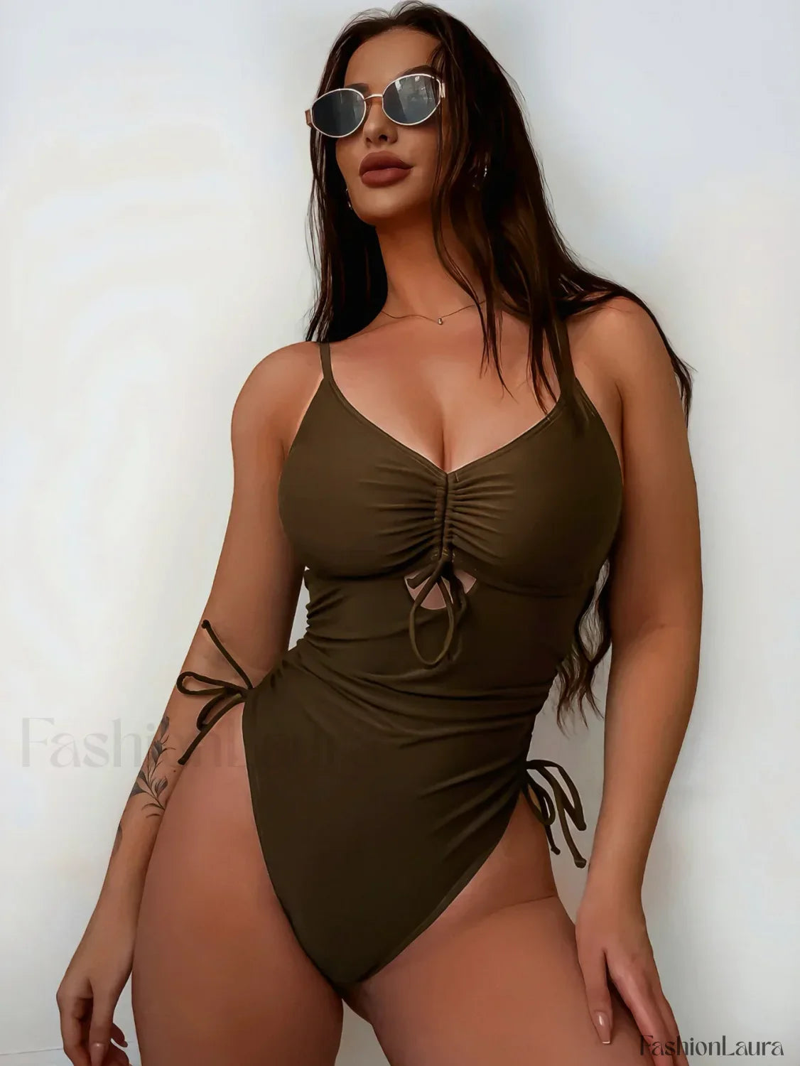 Dark Brown Conservative One Piece