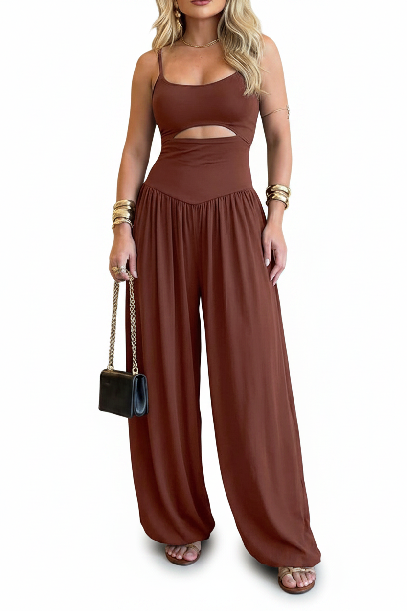 Dark Brown Jumpsuit Lifestyle