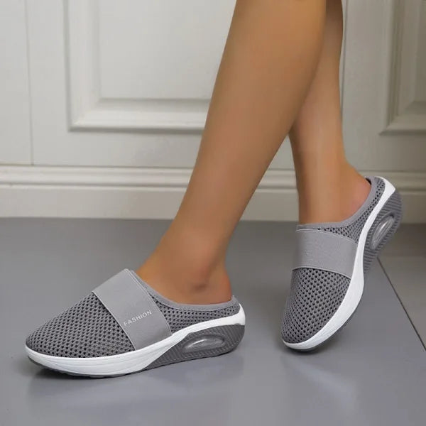 Mesh Slip On Air Cushion Platform Mule Sneakers