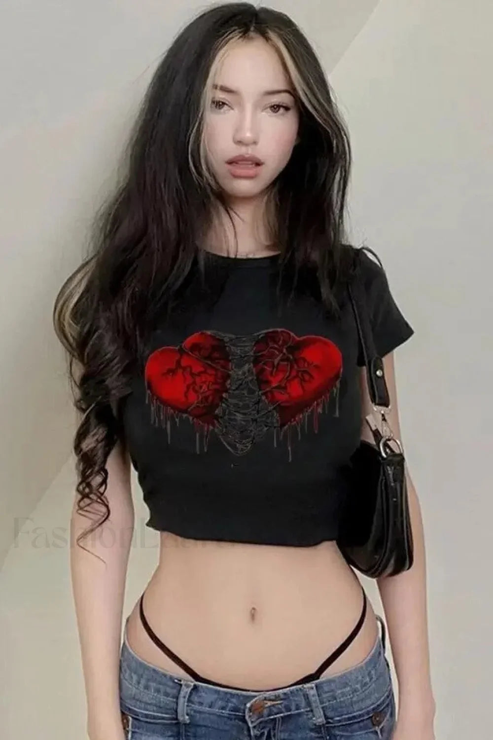 Dark Heart Graphic Crop T-Shirt