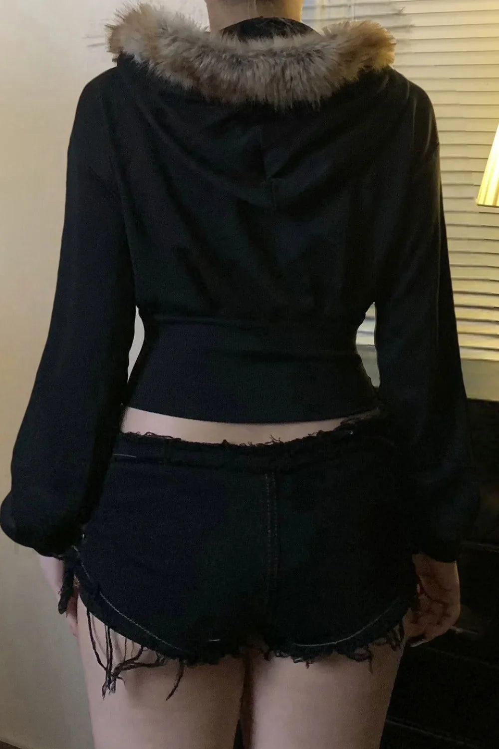 Dark Style Letter Print Rhinestone Hoodie