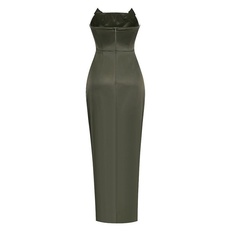 Dayana Satin Slit Maxi Dress