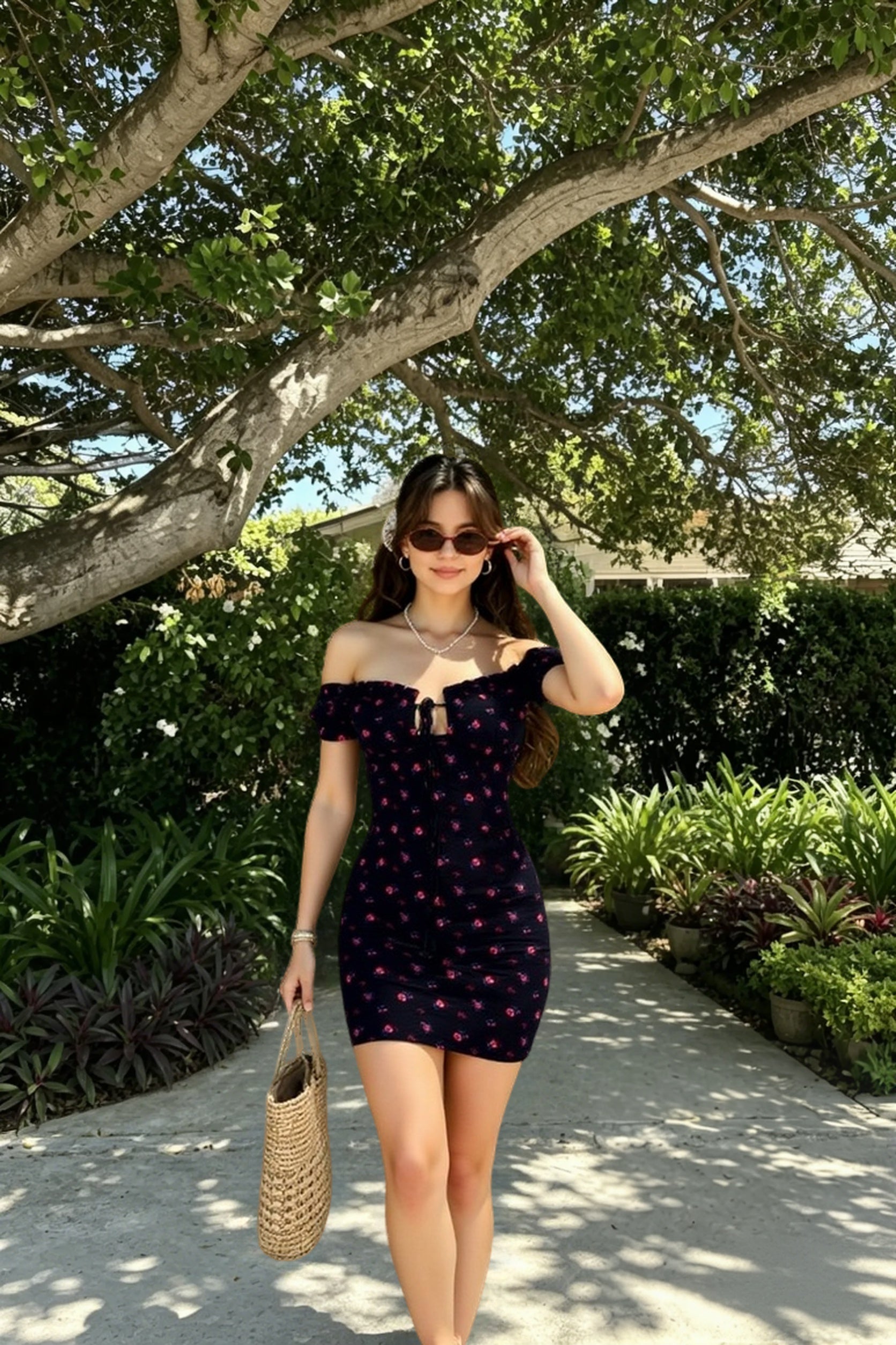 Off-the-Shoulder Floral Dress